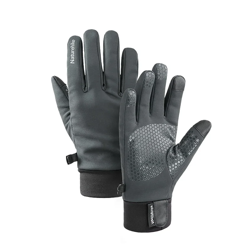 Light grey Naturehike мужские и женские легкие водонепроницаемые зимние лыжные перчатки, перчатки для бега в холодную погоду, перчатки для велоспорта с сенсорным экраном, походные перчатки - Цвет: Light grey