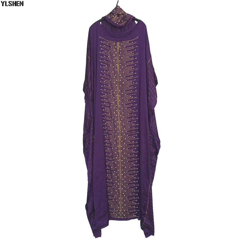 Silk Satin African Dresses for Women Dashiki Diamonds African Clothes Bazin Robe Boubou Africain Africa Dress Headtie Head Wraps 05