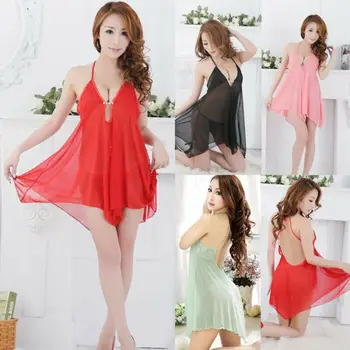 

Sexy Women Mini Short Sheer Dress Lingerie G-string Babydoll Sleepwear Teddy Nighties