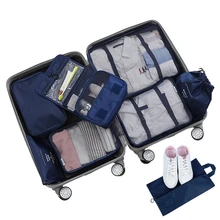 

New 8 Pieces Set Large Capacity Travel Organizer Bag Packing Clothes Underwear Shoes Cosmetics Baggage Bag Luggage Storage Bags