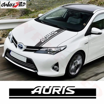 

Car Hood Stickers For-Toyota Auris Sports Stripes Vinyl Decals Auto DIY Engine Cover Decor Stickers Bonnet Stripes Vinyl Decals