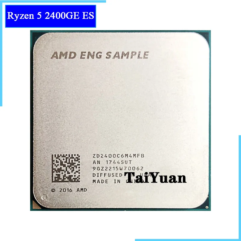 Четырехъядерный процессор AMD 2400 Ryzen 5 2400GE es R5 ES 2 8 ГГц Восьмиядерный ZD2400C6M4MFB Socket