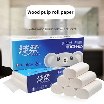 

10 Rolls White Toilet Paper Toilet Roll Tissue Roll Pack Of 10 Paper Towels Tissue Dinner Table Napkins Paper Towels home produc