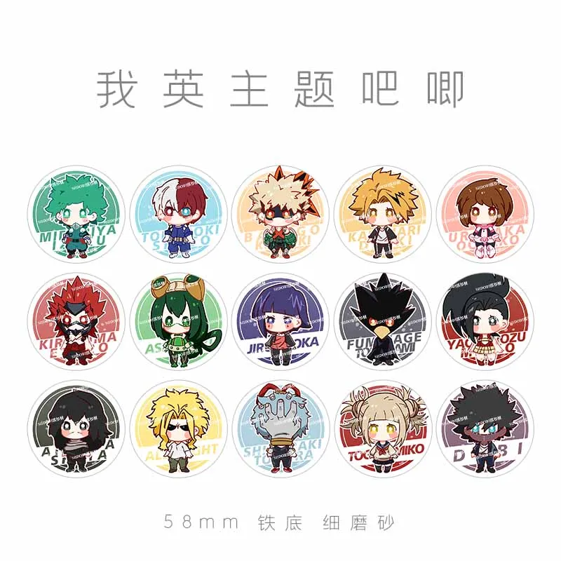 

Anime My Hero Academia Midoriya Izuku Shigaraki Tomura Figure Q Version Cosplay Badge Cartoon Button Brooch Pin Bedge Gift 58MM