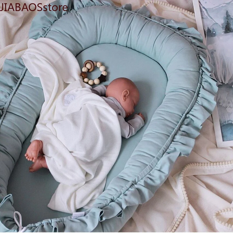 Removable Sleeping Nest for Baby Bed Crib with Pillow Travel Playpen Cot Infant Toddler Infant Cradle Mattress