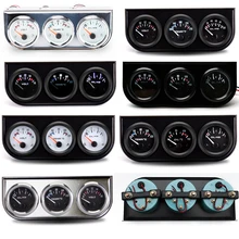 Автомобильный манометр 3 в 1, прибор для измерения температуры воды, давления масла, черной или хромированной рамы, 2 дюйма 52 мм 12 В, три метра Автомобильный манометр 3 в 1, прибор для измерения температуры воды, давления масла, черной или хромированной рамы, 2 дюйма 52 мм 12 В, три метра