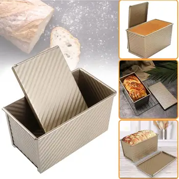

Loaf Pan Carbon Steel Rectangular Non-stick Bellows Cover Toast Box Mold Bread Mold Eco-Friendly Baking Tools for Cakes