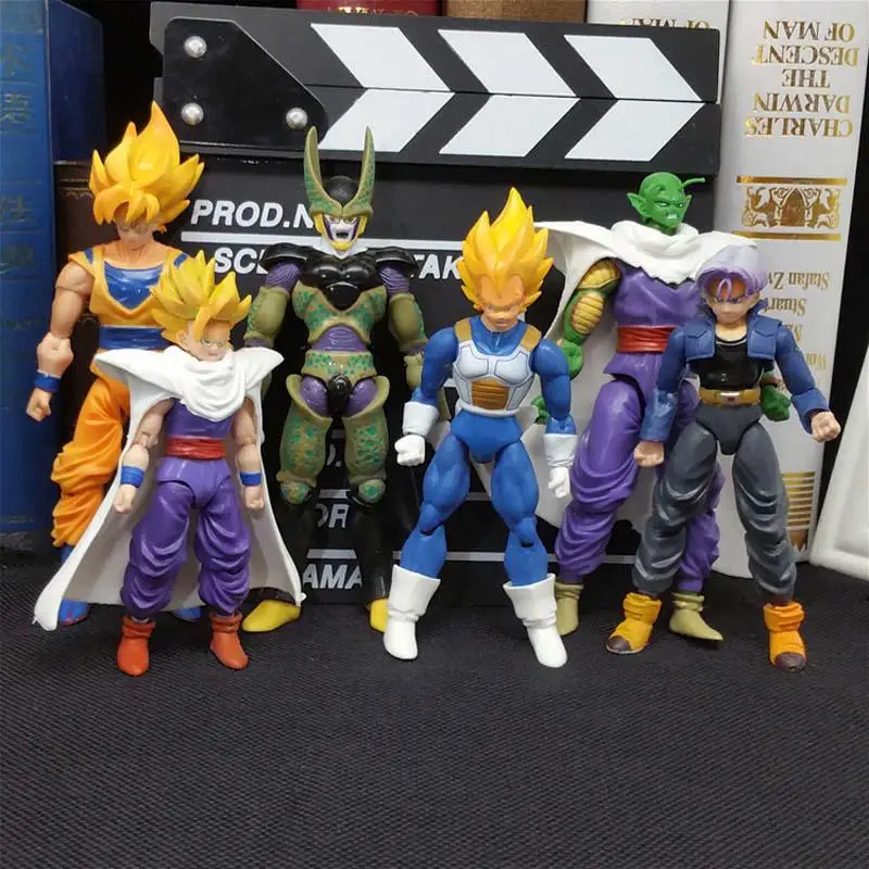 8 шт./компл. 6 шт./компл. Dragon Ball Z на шарнирах Вегета сын пикколо Гохан Сон Гоку Мужские Шорты для купания ПВХ фигурка игрушки - Цвет: 6pcs