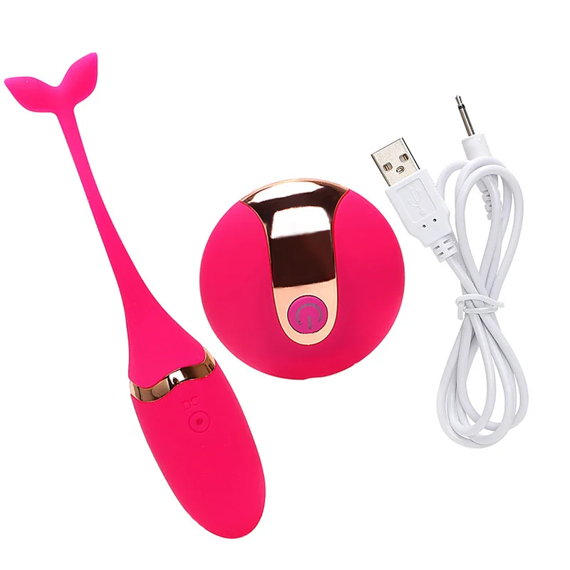 USB Recharge Wireless Remote Control Vibrating Egg Vibrator Vibrating Stick Women Massager All-shipping - Цвет: rose red