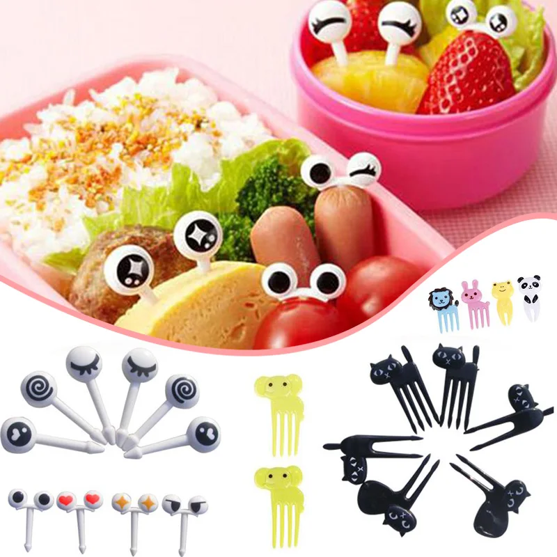 6/10Pcs Bento Animal Food Fruit Picks Forks Lunch Box Home Kitchen Supply Decor