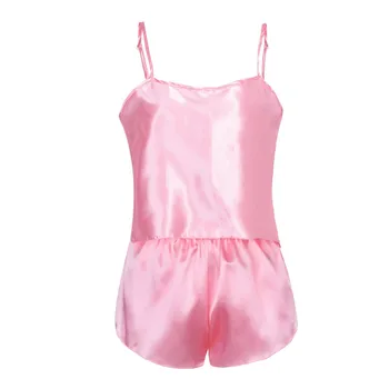 

silk pajama New Casual Women Stain Sexy Lace Lingerie Pajamas Short Camisole Shorts Sleepwear Set Four Season satynowa pizama
