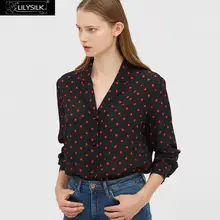 LilySilk шелковая блузка для женщин Милое в горошек Женская Новинка