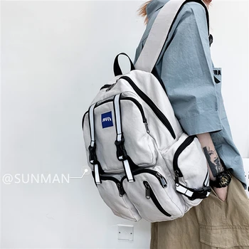 

Tooling Style Men Women Backpack 2020 New Fashion Trend Schoolbag for Teens Korean Personality Trendy Backpack Female Waterproof