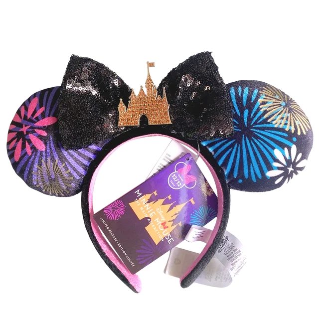 2022 Disney Mickey Ears Headband Firework Headband with Castle Peter Pan Cosplay Hairband Disneyland Letter Headband Gift Mickey Headband 1