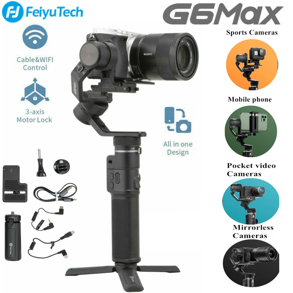 3 осевой ручной шарнирный стабилизатор FeiyuTech G6 Max (обновление Plus Ver) для