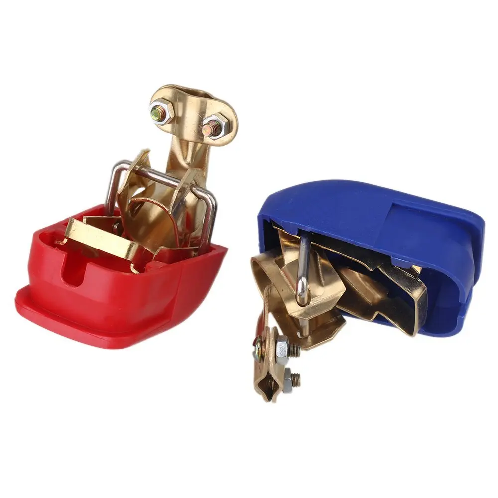 

6V 12V 24V Leisure Battery Clamps Terminals Quick Release Connectors Lift Off Boat Red and Blue Pack of 2