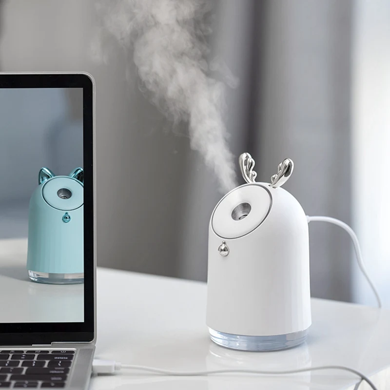 Home Appliances USB Charging Humidifier 250Ml Cute Pet Ultrasonic Cool Mist Aroma Air Oil Diffuser Romantic Color LED Lamp