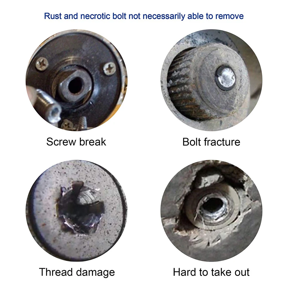 6/22pcs Damaged Stripped Screw Extractor Set Broken Bolt Extractor Screw Remover Set with Bit Holder Socket Adapter for Industry