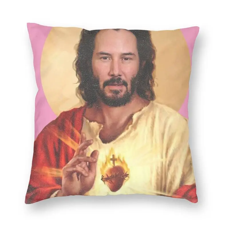 Saint Keanu Reeves Cushion Cover 3D Print Meme Jesus John Wick Throw Pillow Case for Sofa Custom Pillowcase Home Decor | Дом и сад