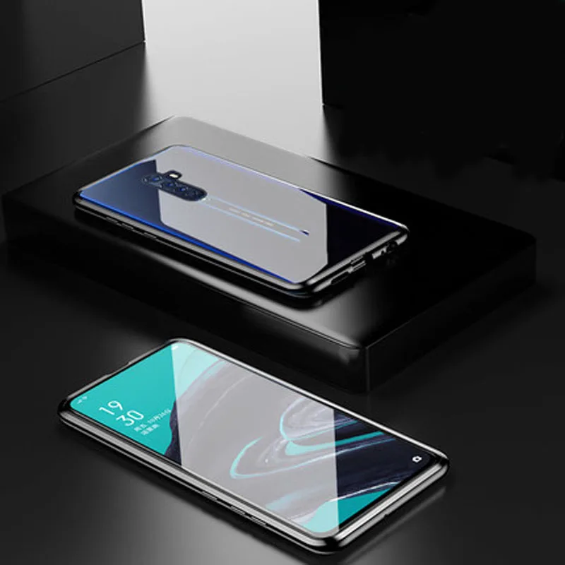 Для OPPO Reno 2Z 2F чехол 360 двухсторонний металлический магнитный стеклянный Магнитный чехол для Reno 2 Z 10X Zoom противоударный защитный чехол Fundas