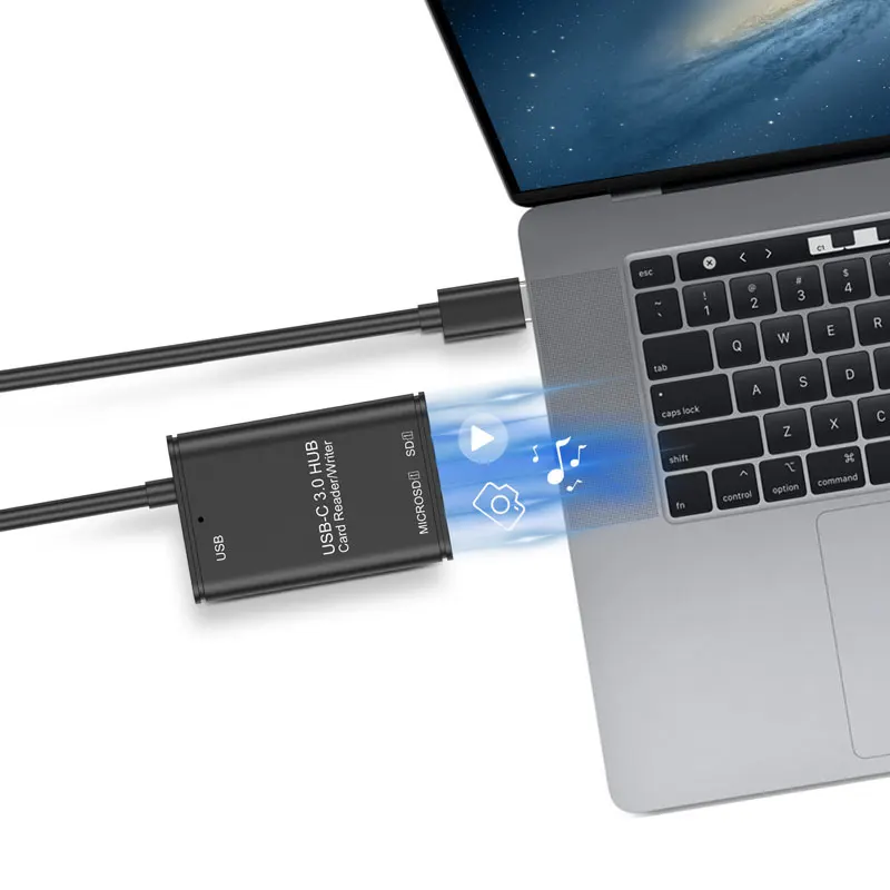 Leitor de Cartão Hub tipo c Otg para Samsung Divisor Thunderbolt 3 Usb-c Adaptador tf sd Macbook Pro - ar Usb c Hub 3.0 3 High Quality Computador e Escritório