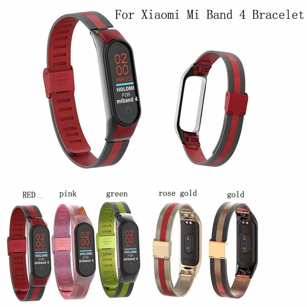 19 21 мм ремешок из нержавеющей стали для Xiaomi Mi Band 4 Huami Amazfit GTS Смарт часы браслет