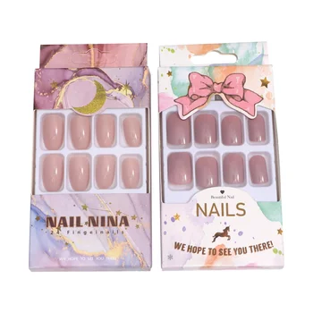 

96Pcs Stickers Natural Stylish Creative Nail Art Stickers Fake Nail Tips Manicure Decoration False Nails Tips for Women Ladies