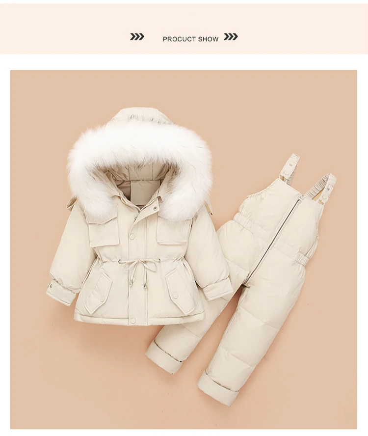 Toddler Snow Suit s Boys Girls Hooded Down Jacket Ski Bib Pants