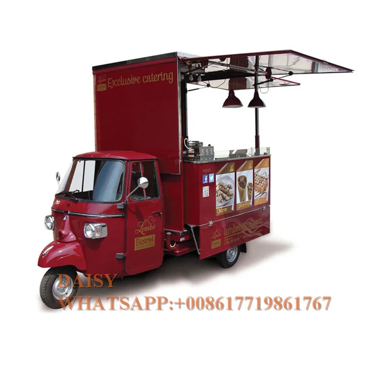 3 колеса piaggio ape мотоцикл фаст-фуд кофе грузовик фургон для продажи