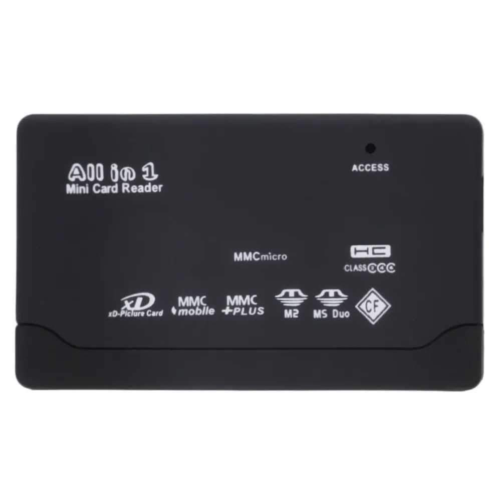 Новейший горячий черный Внешний USB 2,0 мульти-кардридер для XD MMC MS CF TF Mini M2