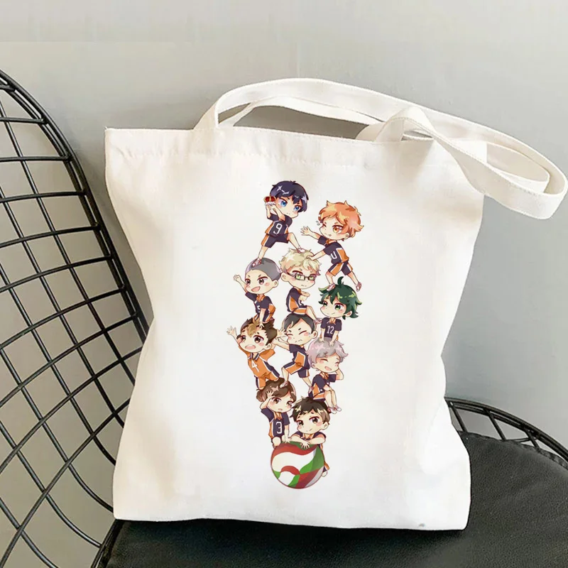 Haikyuu сумка для покупок Холщовая Сумка из переработанного материала многоразовые