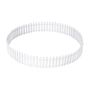 

1 Pc Wood Fence White Color Lightweight Miniature Fence for Patio Lawn