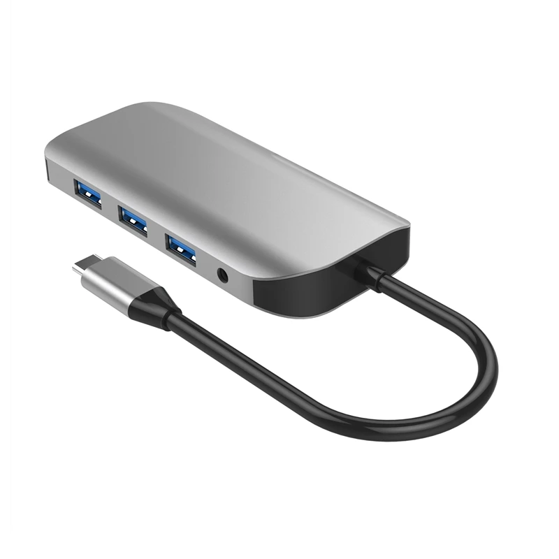 9 в 1 Usb C концентратор док-станция Usb3.0 TF кард-ридер Тип C док-станция usb-хаб для ноутбуков huawei Usb расширитель HDMI VGA RJ45