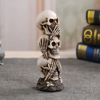

Mini Resin Skull Statue Sculpture Halloween Vintage Home Decoration Accessories Modern Ornaments Figurines Crafts