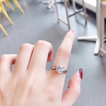 

YTF123 925silver Classic Enaagement Ring White Cubic Zircon Female Women Weding Band Rings Jewelry