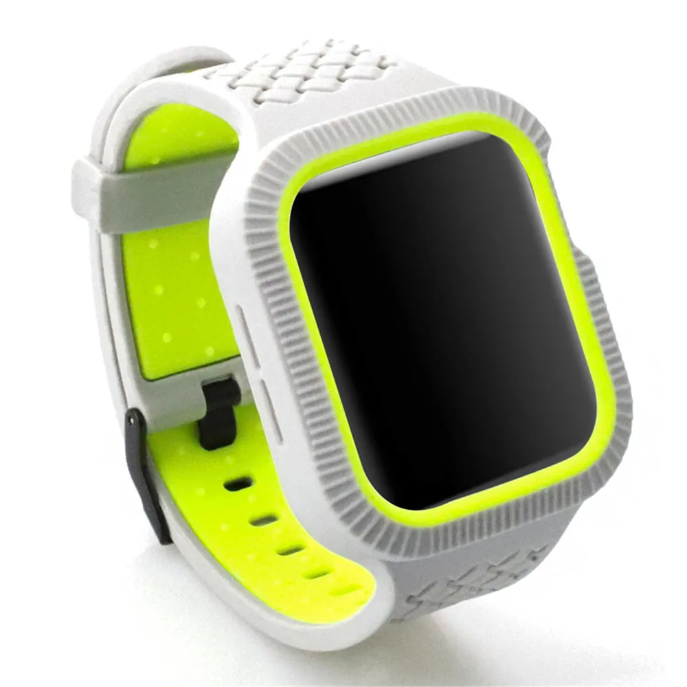 Чехол+ ремешок для часов для Apple watch, ремешок для Apple watch 5, 4, 3, 2, 1, 44 мм, 40 мм, iWatch, ремешок 42 мм, 38 мм, тканый силиконовый браслет для часов