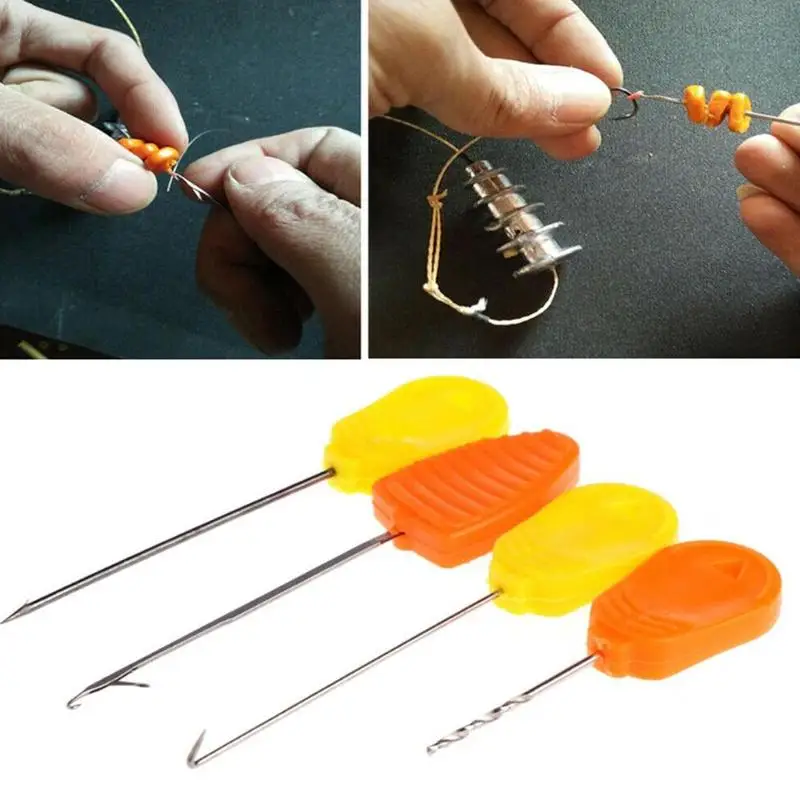 

4pcs Carp Fishing Hook Stringer Rigging Bait Needle Fish Drill Tackle Tool Combo Set Fishing Lure Rigging Bait Kit Tool
