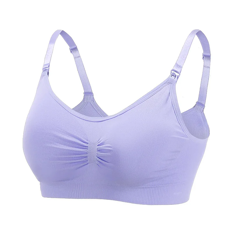 

Ribbed Front Unbuttoned Seamless Plussize Breast-feeding Bra Adjustable Compact Seamless Bra Underwear