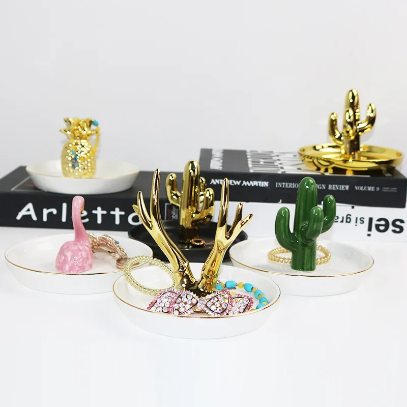 

Nordic Fiery Jewelry Tray Creative Ornament Storage Ring Tray Home Decoration Accessories for Living Room Fashion