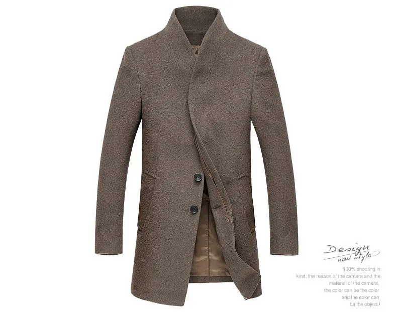 Зимние Повседневные мужские шерстяные куртки и пальто для мужчин slim fit бизнес коричневый шерстяной пальто куртка мужская шерстяная верхняя одежда