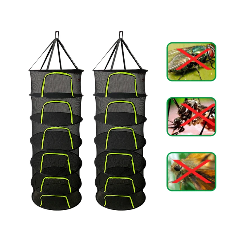 Layers Drying Net for Herbs Hanging Basket Folding Dry Rack Herb Drying Net Dryer Bag Mesh For Flowers Buds Plants Organizer - Image 6