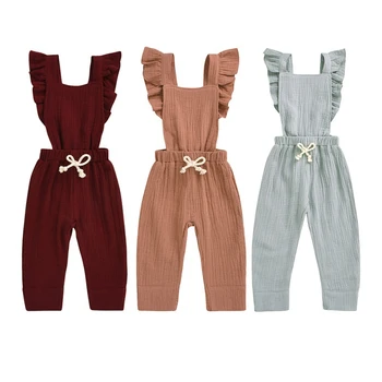 

*Newborn Overalls Romper Baby Girl Boy Backless Solid Ruffle Jumpsuit Clothes Onesies kid clothing toddler clothes baby costume