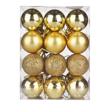 

24PCS 4cm Christmas Glitter Balls Hang on the ChristmasTree Small Shiny Decoration Many Colors Optional For Home