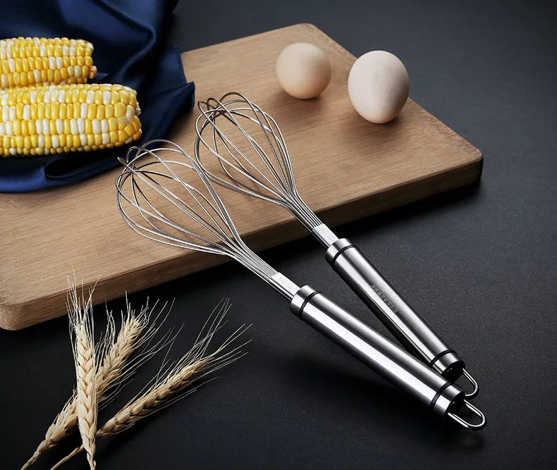 Kitchen Egg Beater Manual 304 Stainless Steel Egg-whisk Household Cream Egg Stirrer Hand-Held Baking Tool