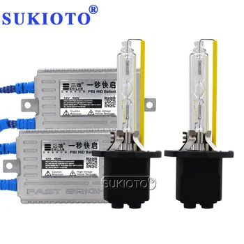 

SUKIOTO AC 55W D2H Xenon HID Kit 5500K White Fast Bright H1 H7 H9 H11 Xenon Bulb Lamp 12V Car Light Slim HID Headlight Ballast