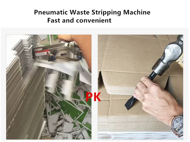 GOLDENWALL Pneumatic Waste Stripper Pneumatic Cardboard Carton Box  Stripping Machine Paper Edge Cutter Trimming Tool (double claw chain) 