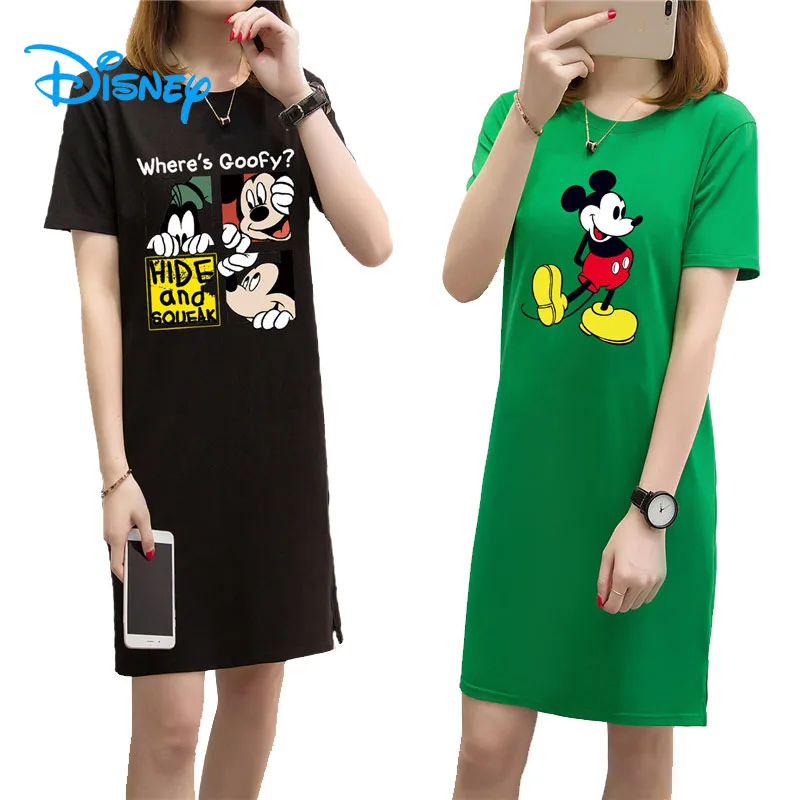 Женское платье-тройка Disney Mickey Minnie Mouse летнее повседневное мини-платье с круглым