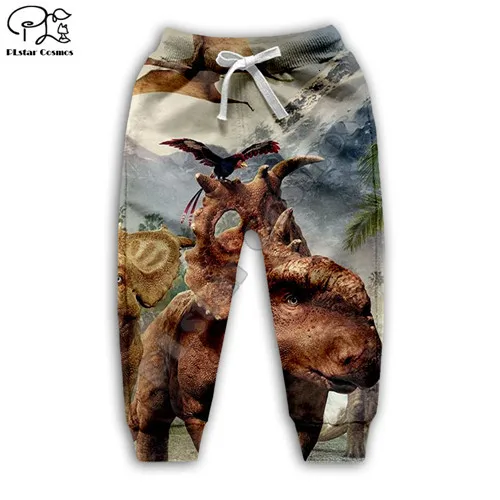 kids pants Для малышей и детей постарше, футболка, одежда для девочек, мальчик, сын мультфильм Динозавр юркского периода принт 3D толстовки с капюшоном/застежки-молнии/Футболка Пуловер для малышей штаны K16 - Цвет: kids pants