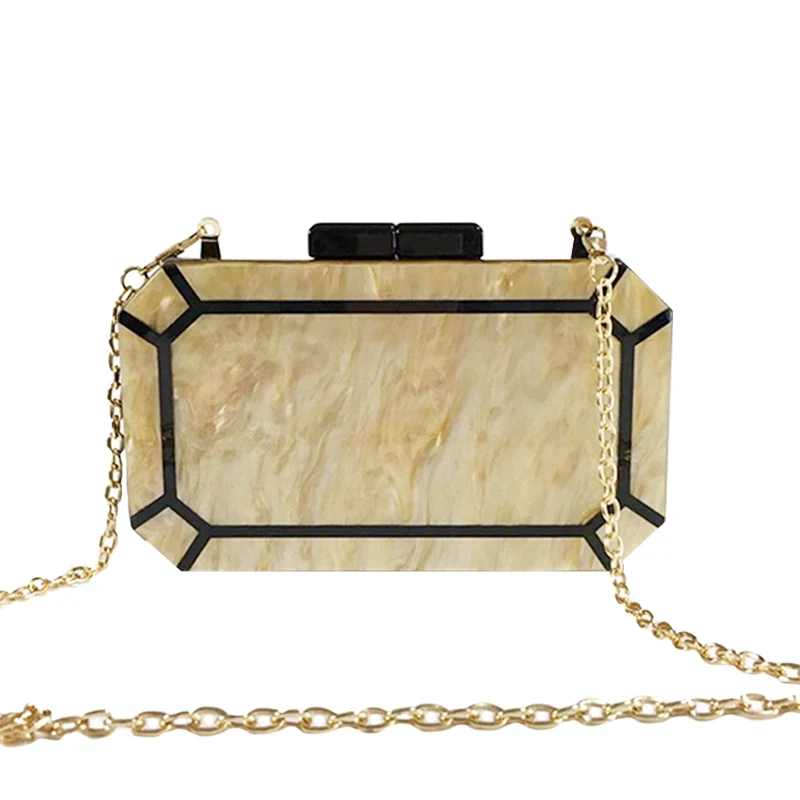 

Stylish Luxury Brand Handbag Women Acrylic Messenger Bag Wedding Party Evening Bags Casual Clutch Purse Solid Pearl Chain Wallet