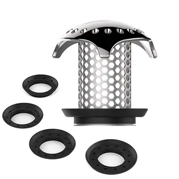 

Bath Tub Floor Drain Stopper With 4 Rubbers Stainless Protector Strainer Hair Laundry Catcher Drain Tool Steel Water Stoppe V7W2